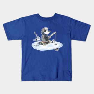 Ice Fishing Badger Kids T-Shirt